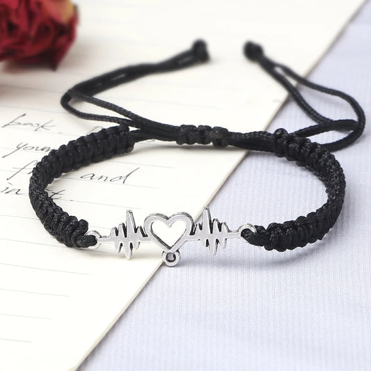 Bracciale Battito Cardiaco Oro con Cordino – Amore & Connessione