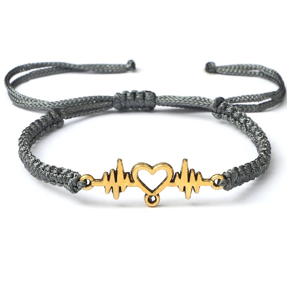 Bracciale Battito Cardiaco Oro con Cordino – Amore & Connessione - LoveDrop