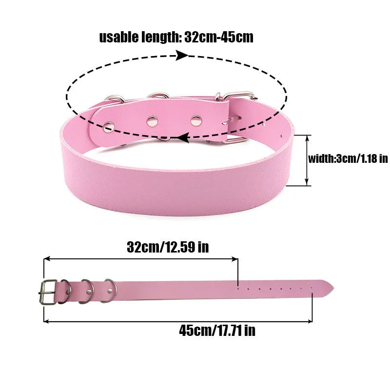 Choker Rosa Personalizzato in Pelle PU • Lettere Custom Name • Stile Punk Fashion | LoveDrop™ Italia