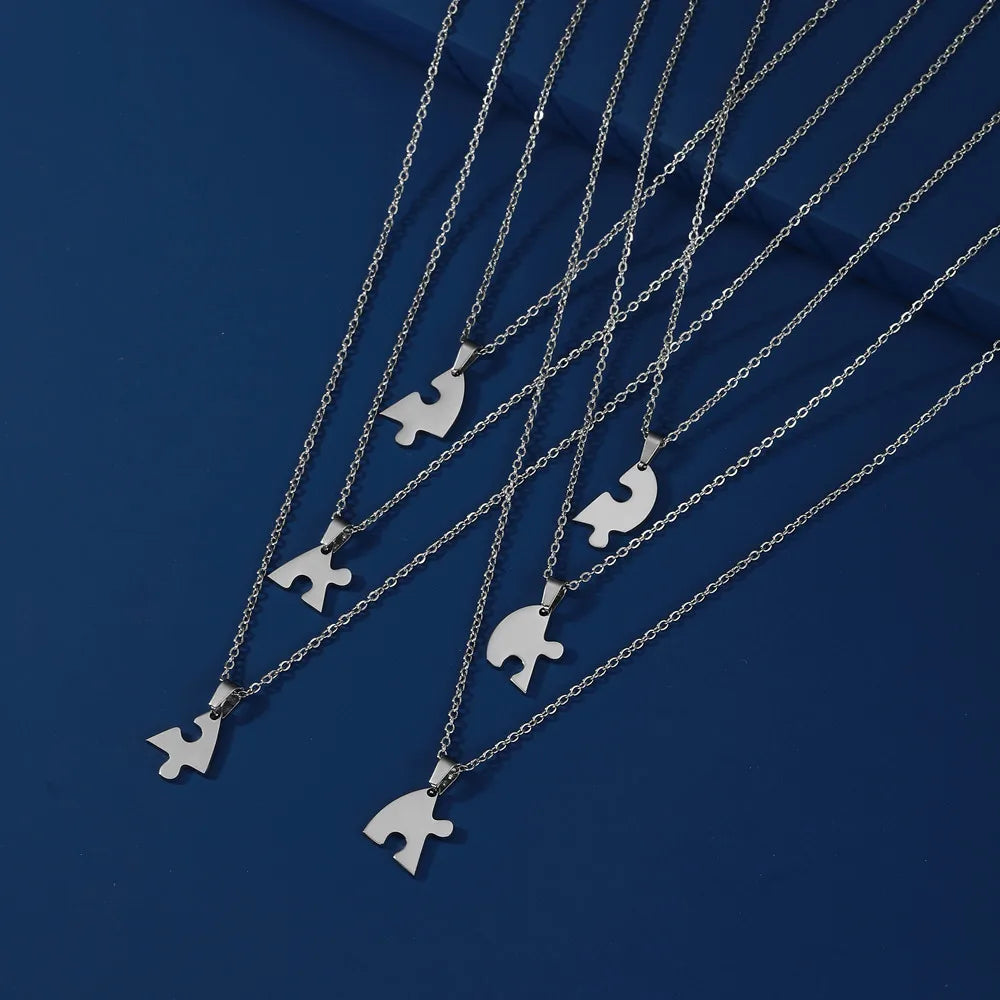 Set Collane Puzzle Cuori • Best Friend & Family • Acciaio Inox | LoveDrop™ Italia