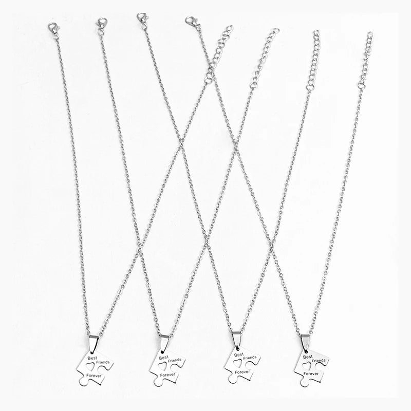 Set 4 Collane BFF Puzzle • Best Friends Forever • Acciaio Inox | LoveDrop™ Italia