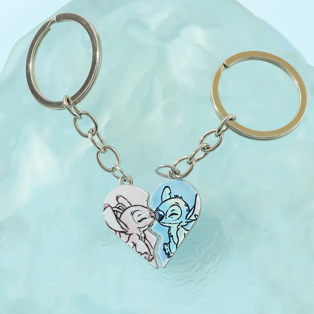 Portachiavi Coppia Stitch & Angel | Idea Regalo Dolce e Originale 2025