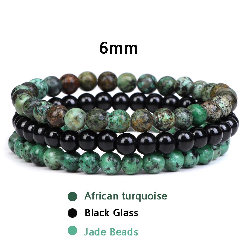 Bracciale di Coppia Distanza – Set 3 Pietre Naturali