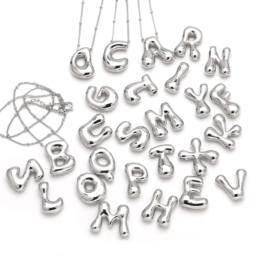 Collana Iniziale Bubble Personalizzata • Silver Plated • Lettera A–Z • Stile Romantico & Premium | LoveDrop™ Italia