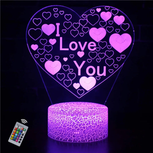 Lampada LED Cuore “I Love You” – Luce Notturna Romantica per Coppie | Idea Regalo San Valentino