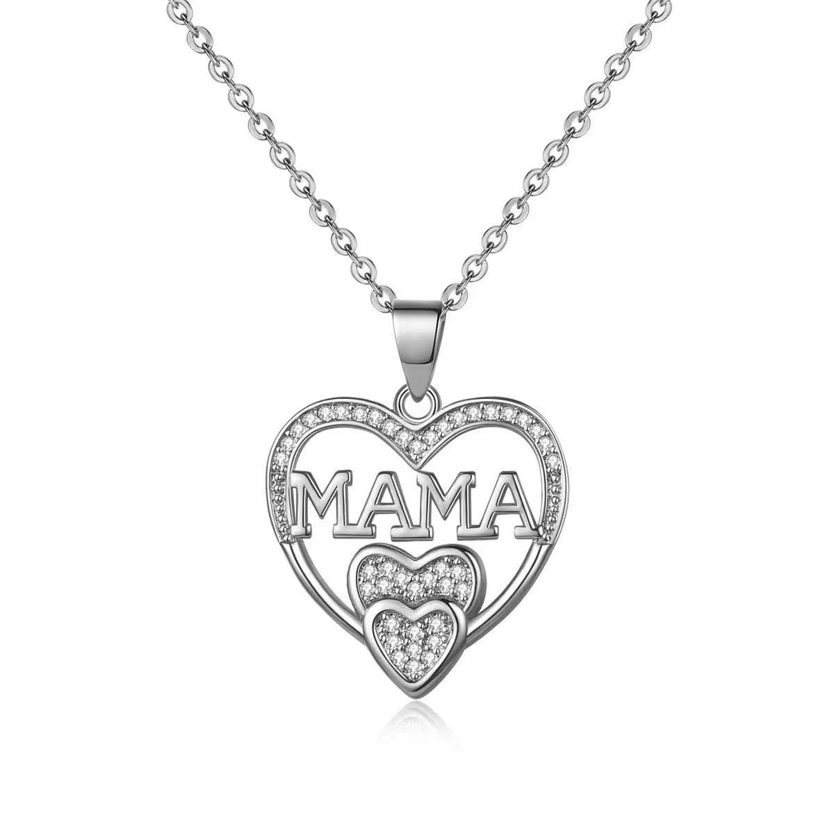 Collana Elegante “MOM” in Acciaio – Ciondolo Amore Minimal per Regalo Festa della Mamma