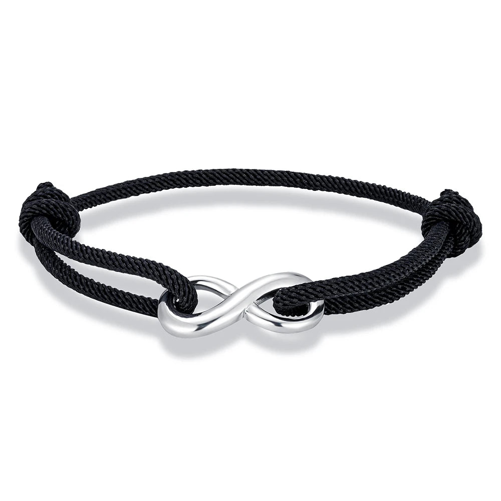 Bracciale Minimal Infinito – Acciaio Inossidabile & Cordino Regolabile