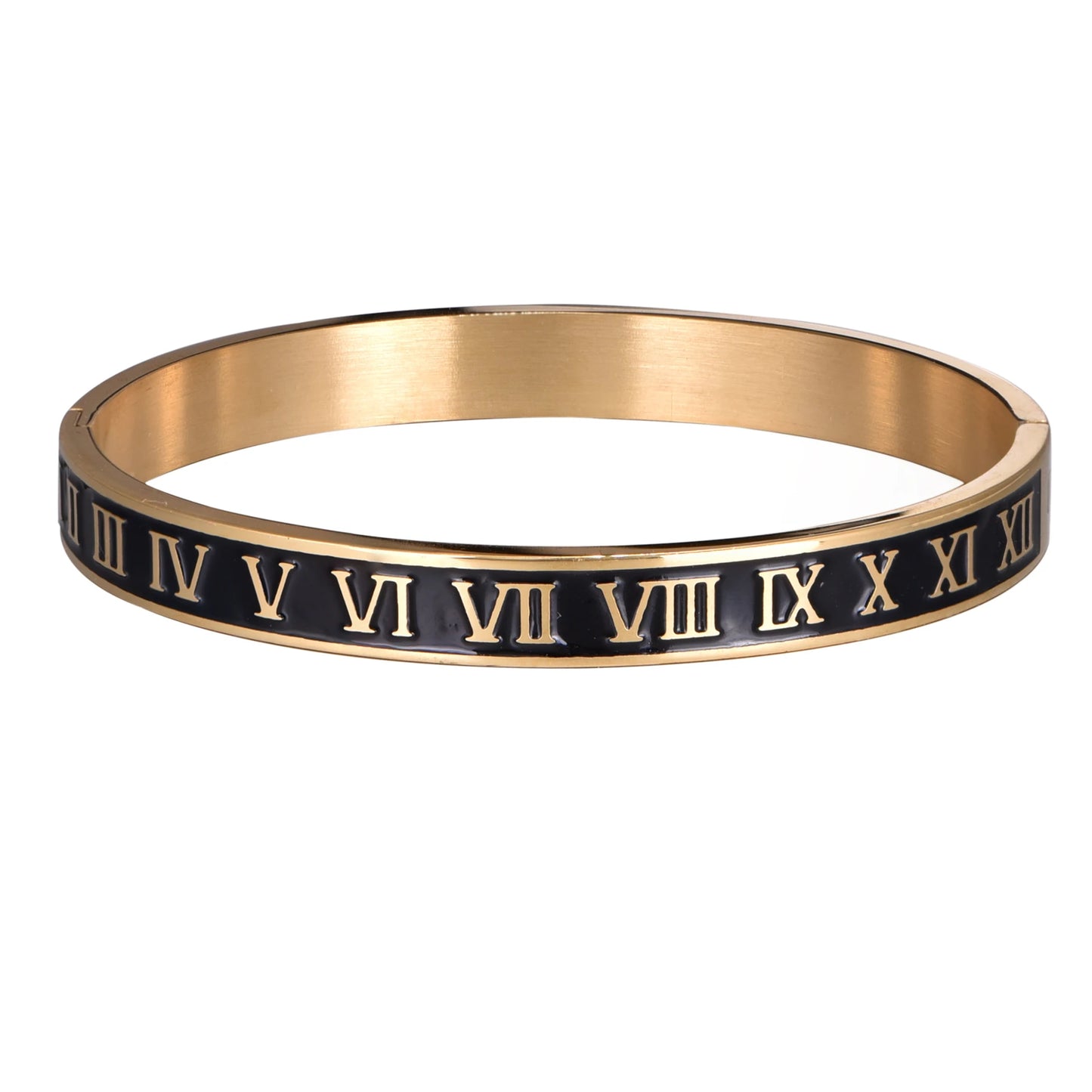 Bracciale Bangle Numeri Romani – Acciaio Smaltato Unisex