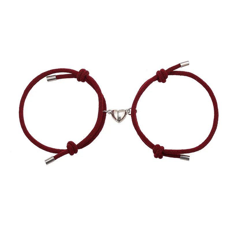 Bracciale di Coppia Magnetico – Cuore Bianco & Nero