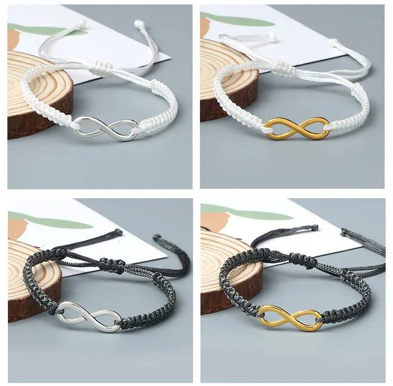 Bracciale Intrecciato Handmade con Charm Infinito – Regolabile