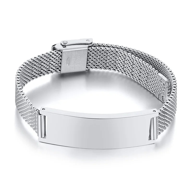 Bracciale Personalizzato – Mesh in Acciaio Regolabile