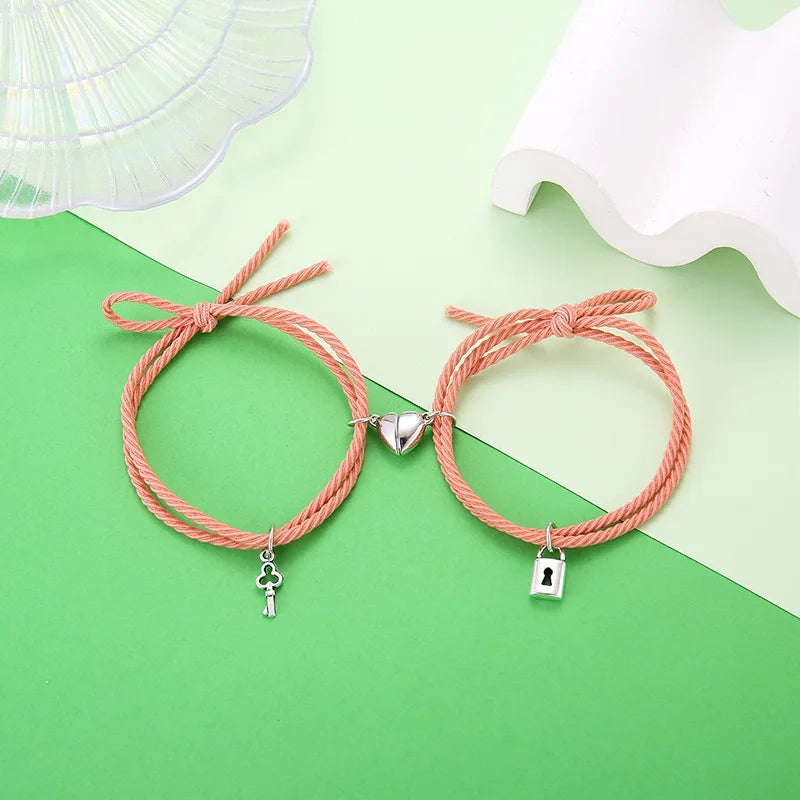 Bracciale di Coppia Magnetico – Cuore Lock Minimal