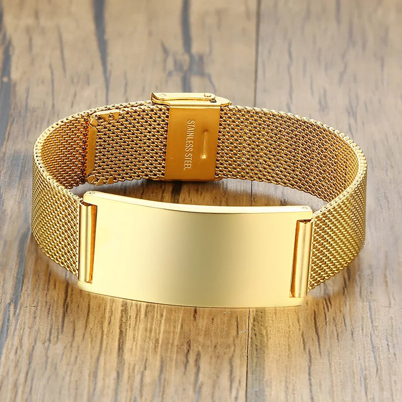 Bracciale Personalizzato – Mesh in Acciaio Regolabile
