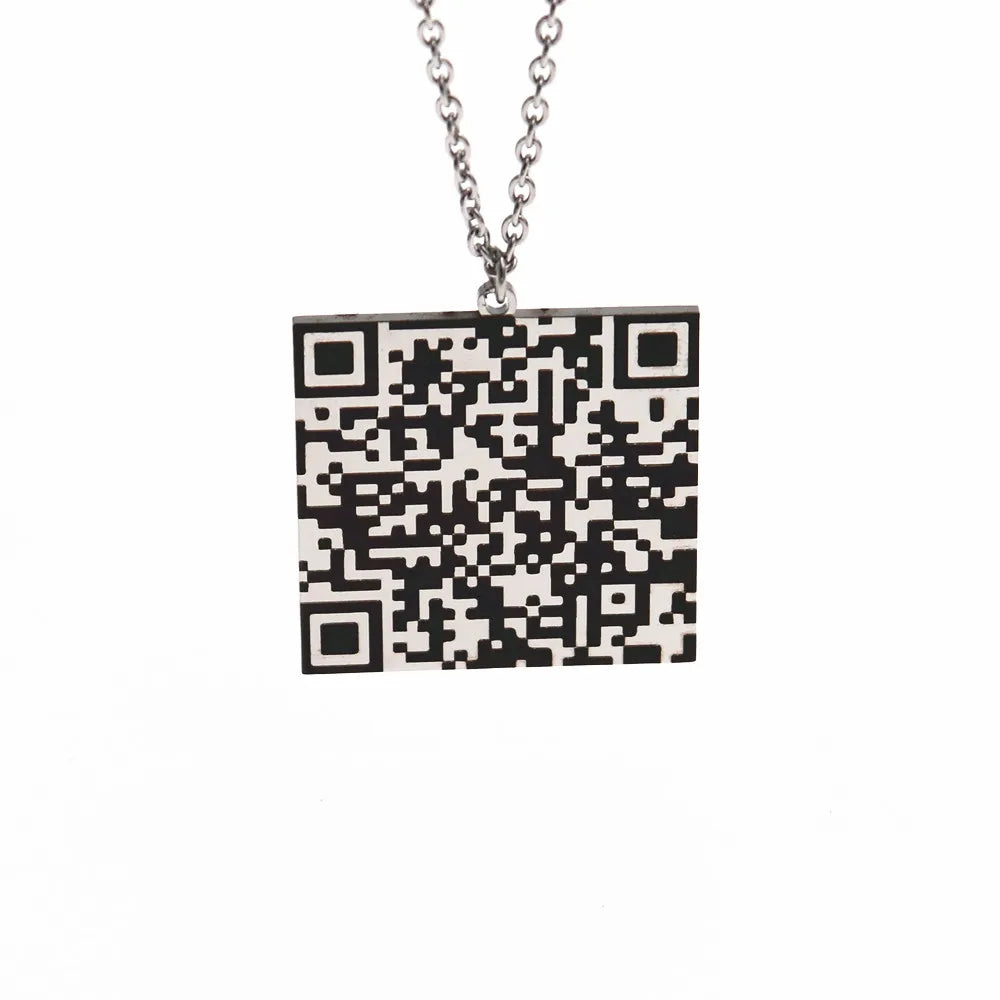 Collana QR Code Personalizzata • Messaggio Segreto • Acciaio Inox | LoveDrop™ Italia