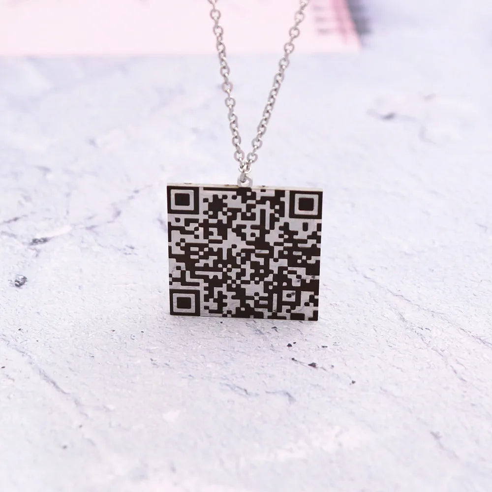 Collana QR Code Personalizzata • Messaggio Segreto • Acciaio Inox | LoveDrop™ Italia