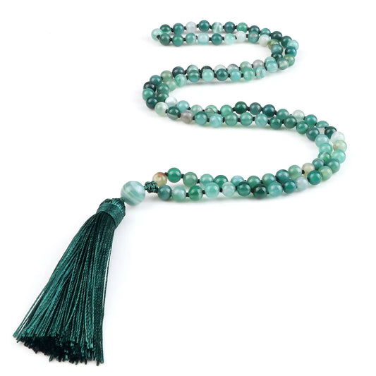 Mala 108 Perle Onice Verde Naturale • Collana Buddha Meditazione Unisex | LoveDrop™ Italia