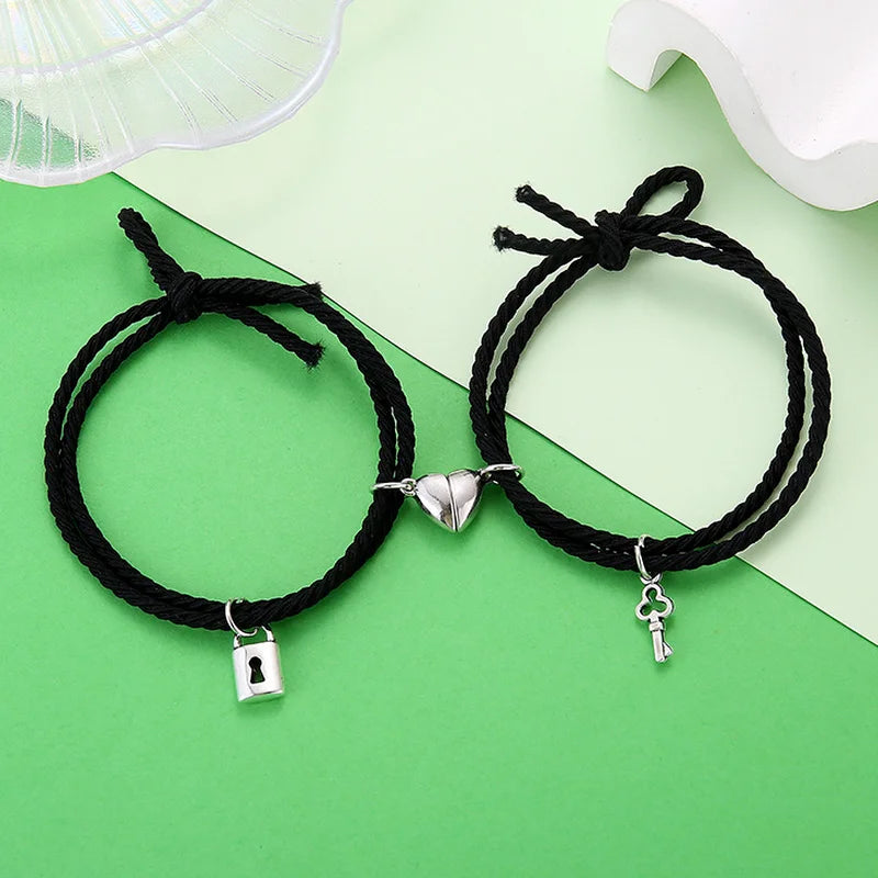 Bracciale di Coppia Magnetico – Cuore Lock Minimal