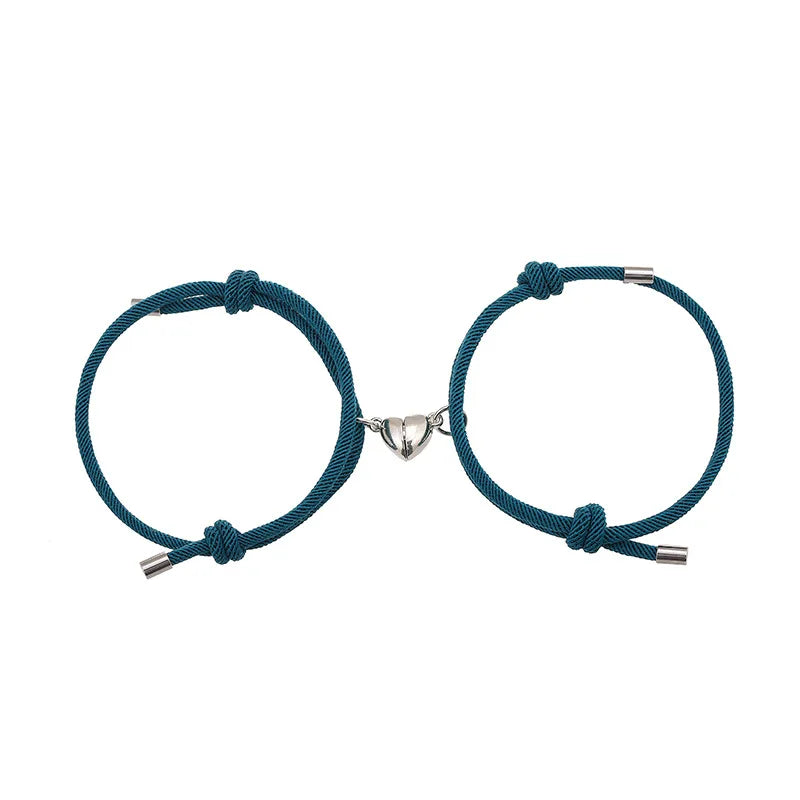 Bracciale di Coppia Magnetico – Cuore Bianco & Nero