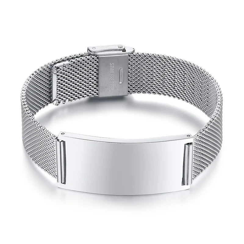 Bracciale Personalizzato – Mesh in Acciaio Regolabile