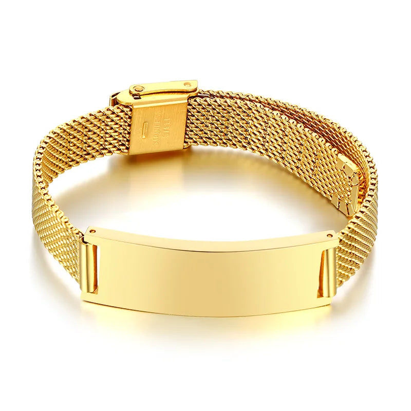 Bracciale Personalizzato – Mesh in Acciaio Regolabile
