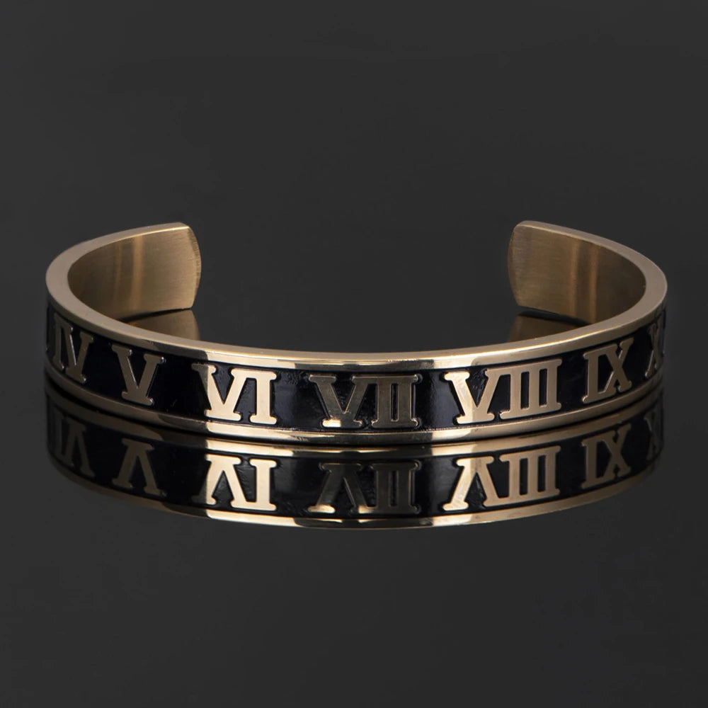 Bracciale Bangle Numeri Romani – Acciaio Smaltato Unisex
