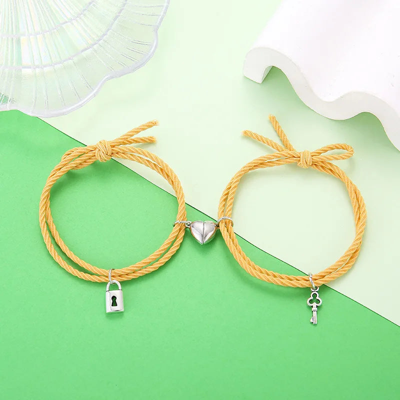 Bracciale di Coppia Magnetico – Cuore Lock Minimal