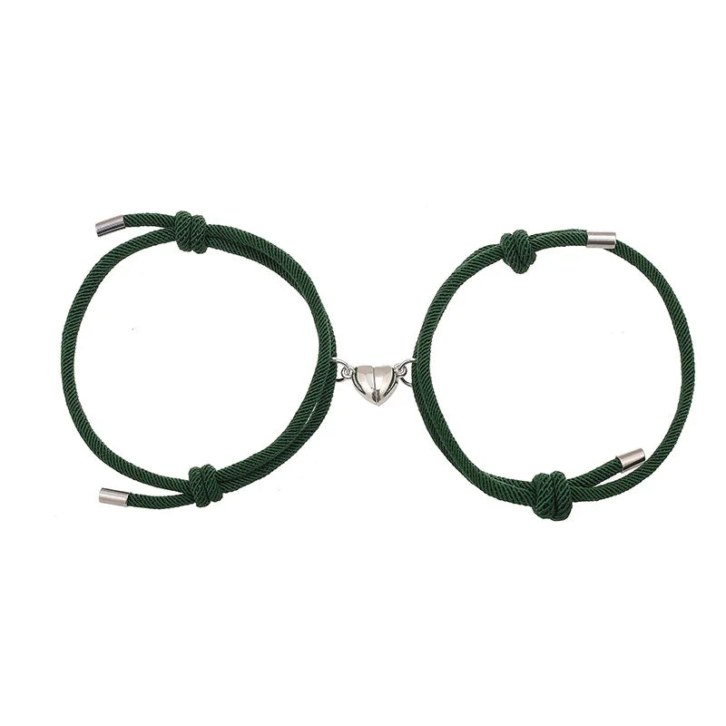Bracciale di Coppia Magnetico – Cuore Bianco & Nero