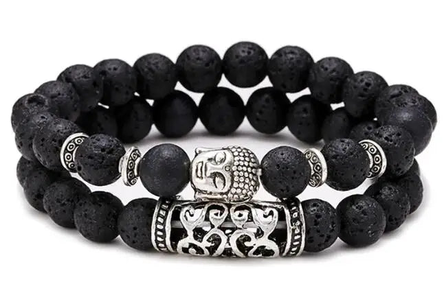 Bracciale di Coppia Distanza – Lava & Occhio di Tigre