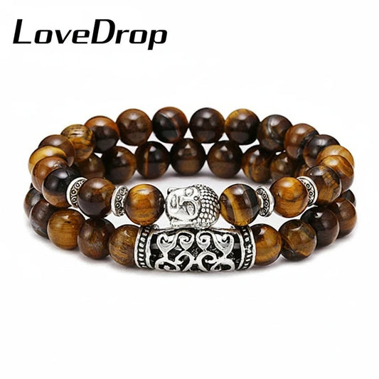 Bracciale di Coppia Distanza – Lava & Occhio di Tigre