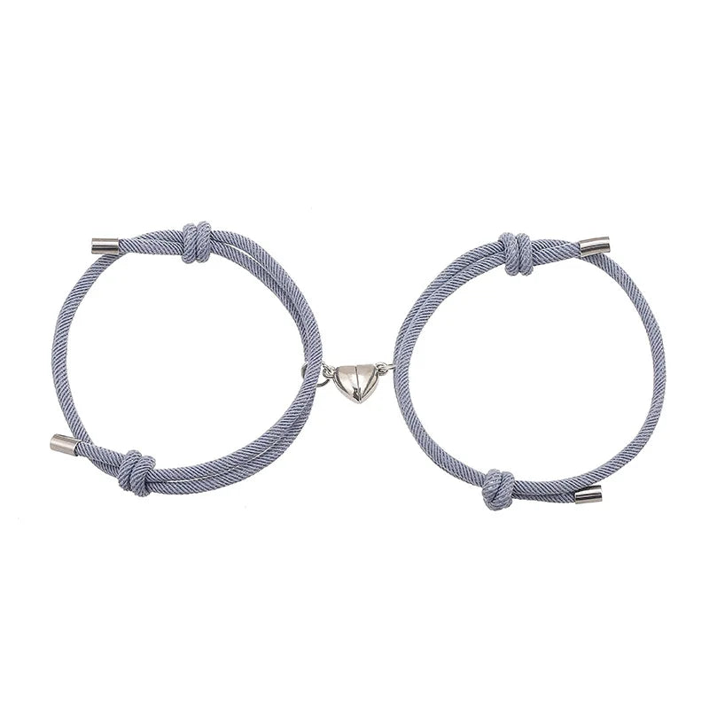 Bracciale di Coppia Magnetico – Cuore Bianco & Nero
