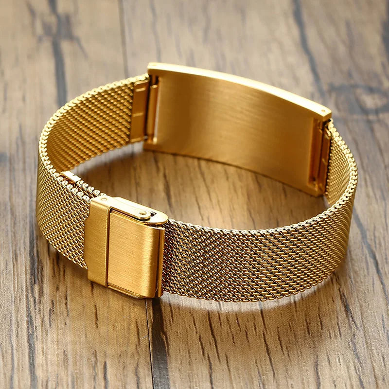 Bracciale Personalizzato – Mesh in Acciaio Regolabile