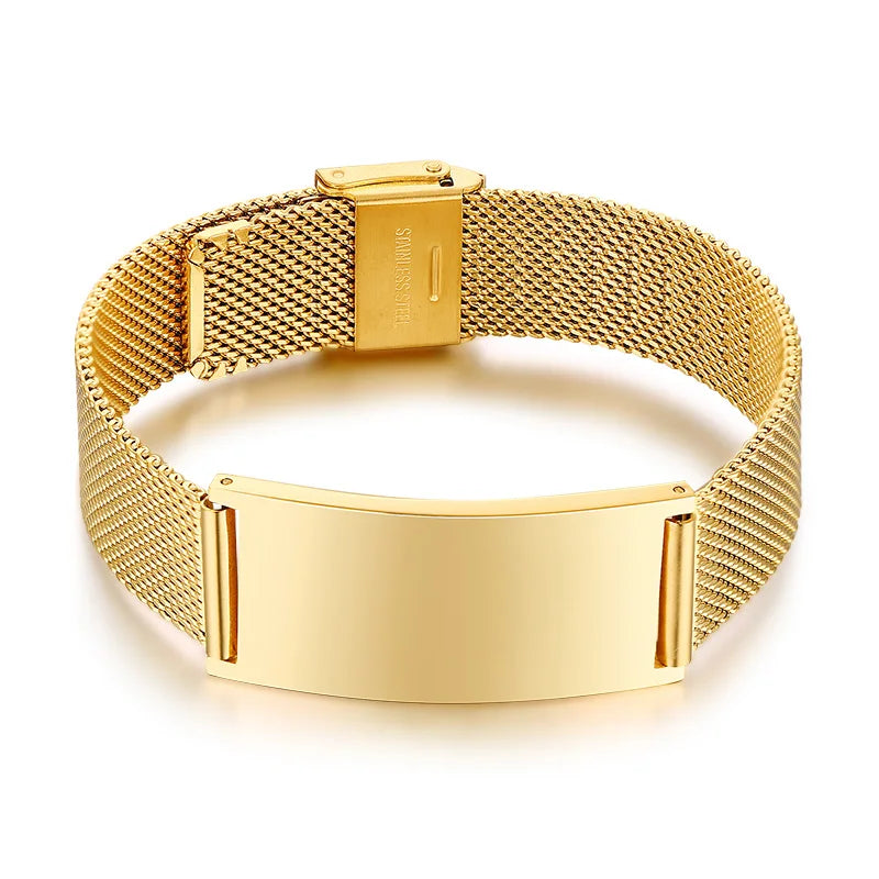 Bracciale Personalizzato – Mesh in Acciaio Regolabile