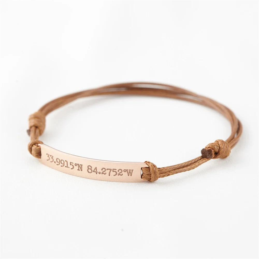 Bracciale Coordinate Personalizzato – GPS in Acciaio Inossidabile