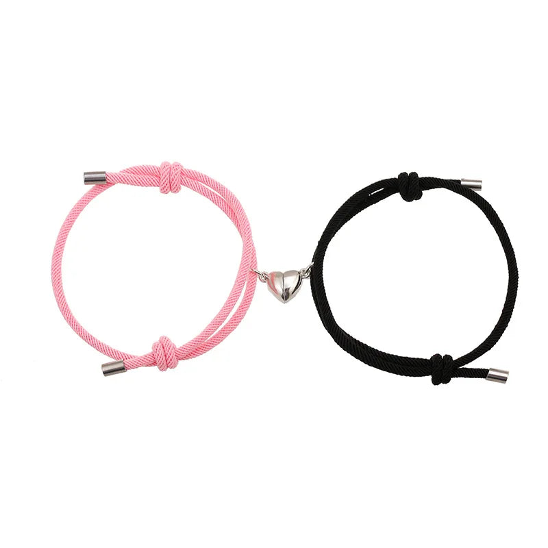 Bracciale di Coppia Magnetico – Cuore Bianco & Nero