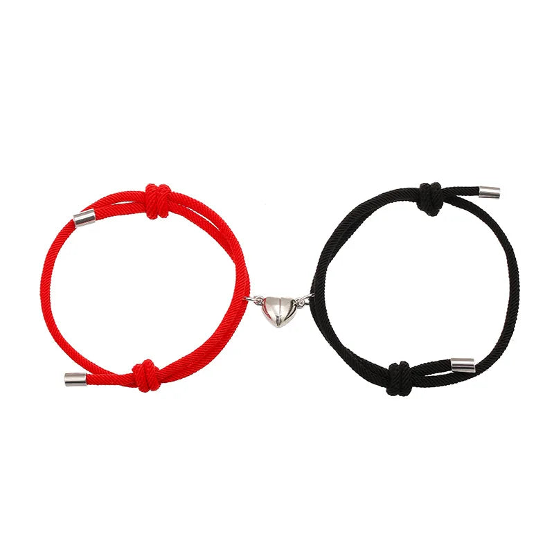 Bracciale di Coppia Magnetico – Cuore Bianco & Nero