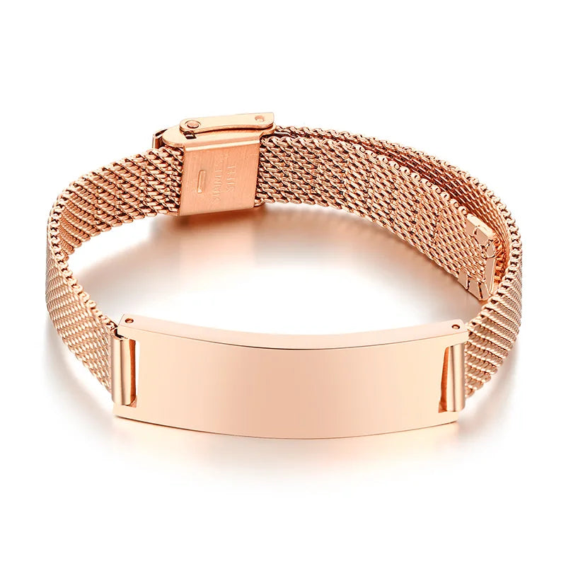 Bracciale Personalizzato – Mesh in Acciaio Regolabile