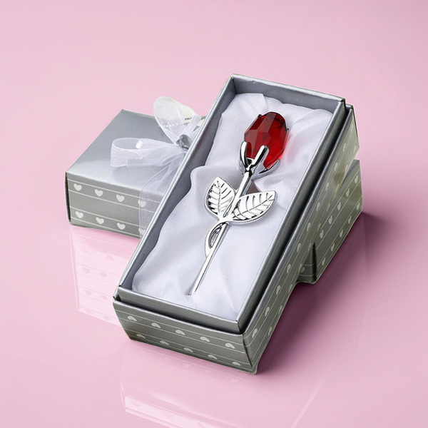 Rosa in Cristallo 2026 – Fiore di Vetro Elegante per Regalo Romantico
