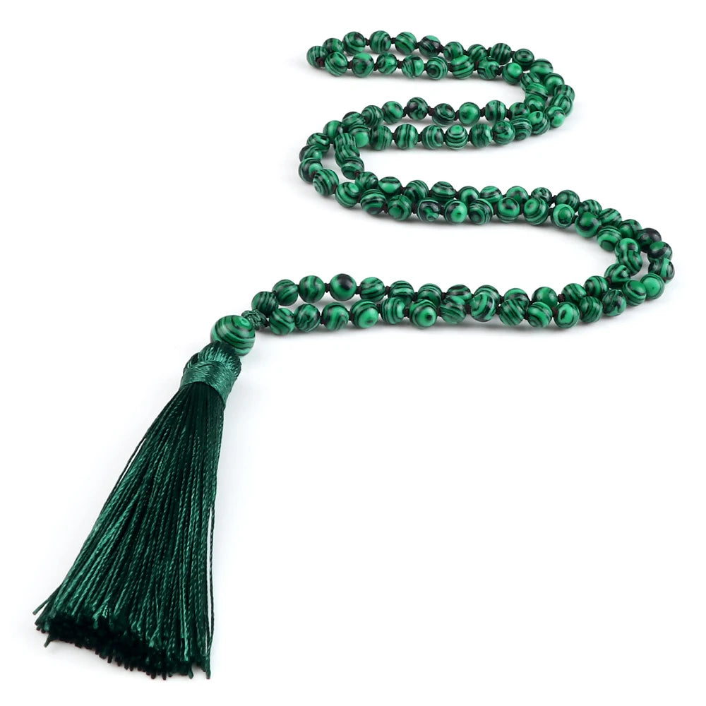 Mala 108 Perle Onice Verde Naturale • Collana Buddha Meditazione Unisex | LoveDrop™ Italia