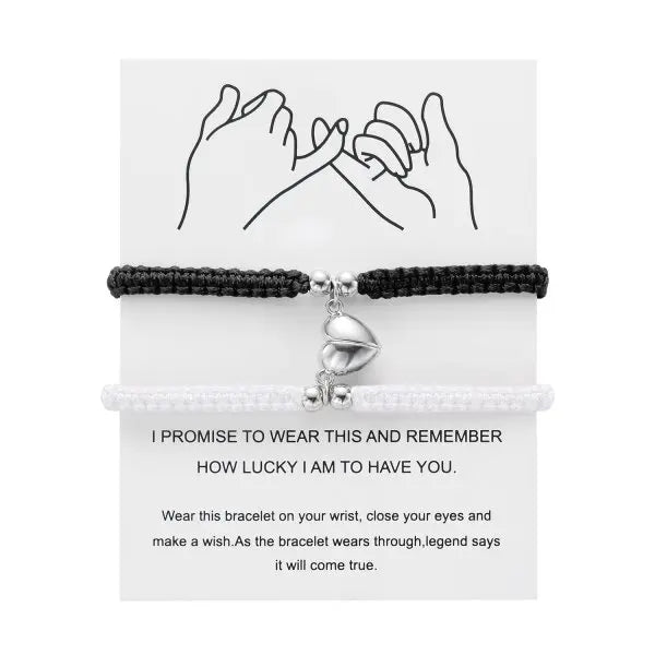 Bracciali Portafortuna Rossi – Cuore Magnetico Intrecciato Coppia