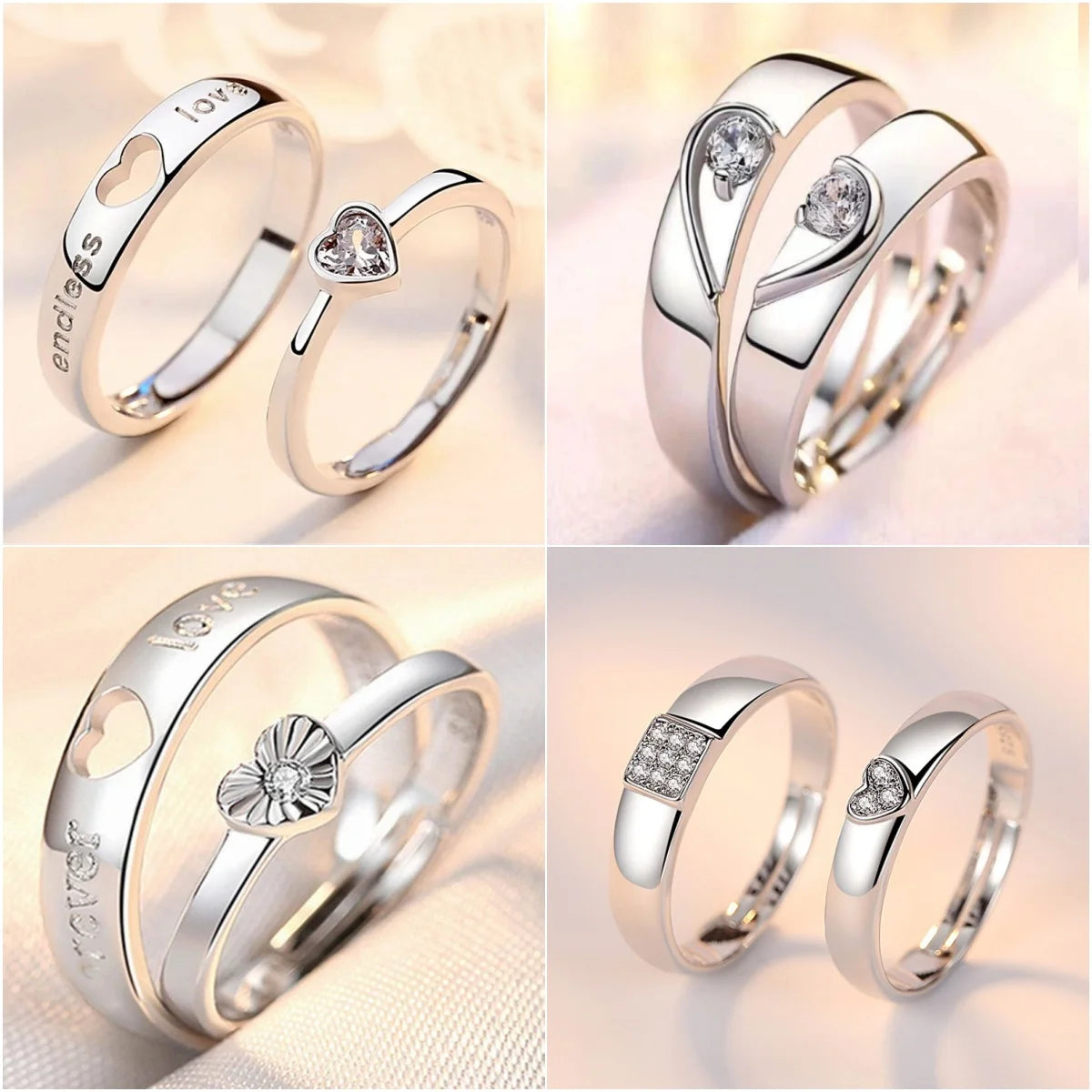 Set Anelli Cuore Zircone | Forever Endless Love