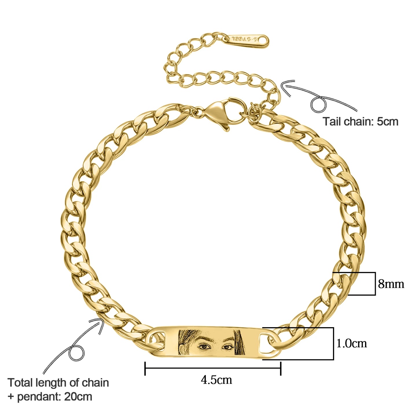 Bracciale Personalizzato – Occhio Illustrato & Incisione