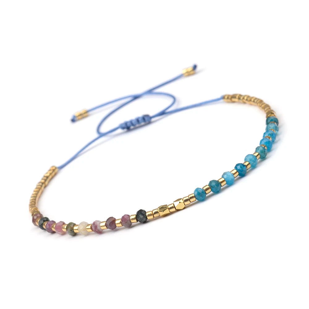 Bracciale Sottile 2x3mm in Pietra Naturale – Unisex Regolabile