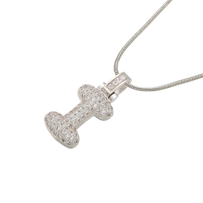 Collana Iniziale Bubble con Zirconi CZ • Silver Color • Lettera A–Z • Eleganza Personalizzata | LoveDrop™ Italia