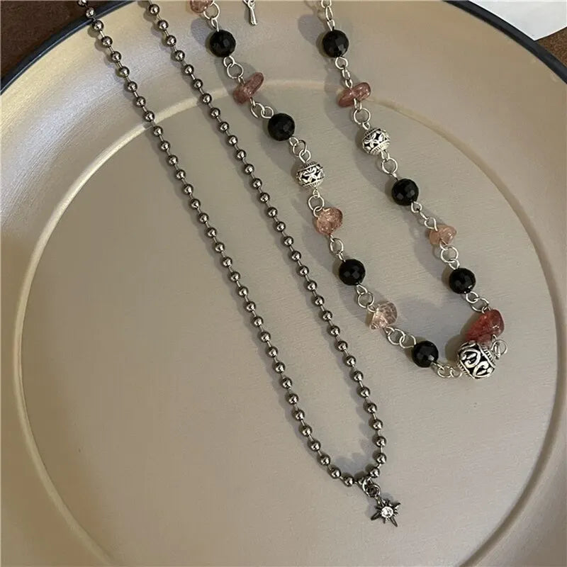 Set 2 Collane Peace Buckle Vintage • Pietre Naturali • Stile Cinese • Unisex | LoveDrop™ Italia