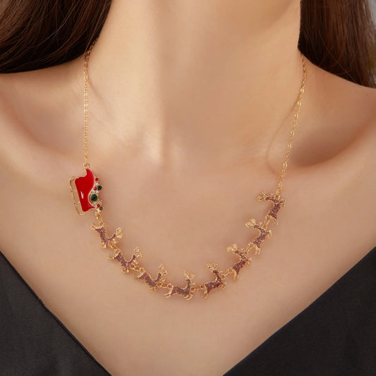 Collana Natalizia Multi-Charms • Albero, Fiocco, Renna & Campanello | LoveDrop™ Italia
