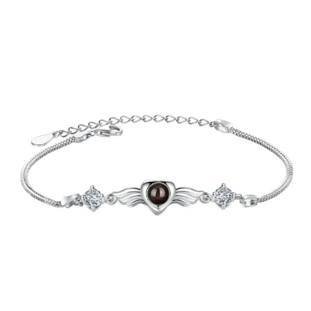 Bracciale Proiezione Foto – Cuore Zircone in Acciaio Inossidabile