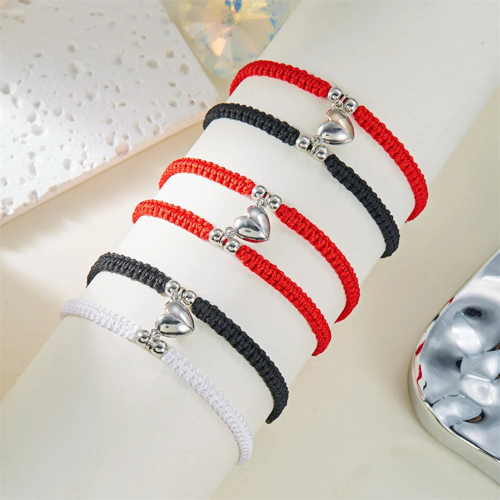 Bracciale di Coppia Magnetico – Cuore Intrecciato