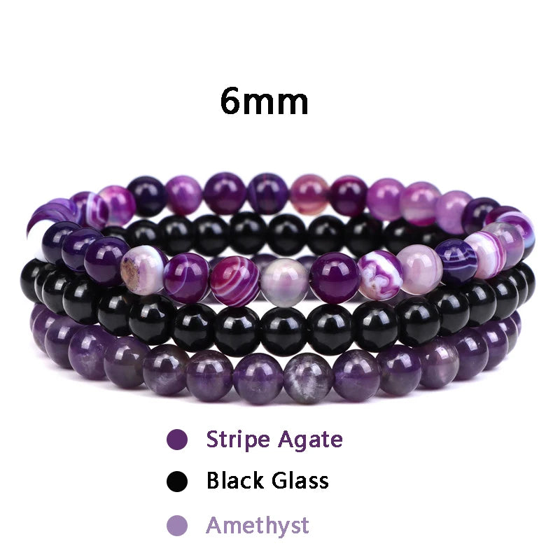 Bracciale di Coppia Distanza – Set 3 Pietre Naturali