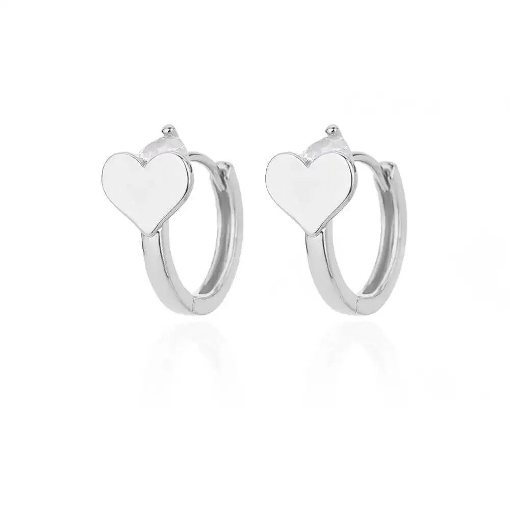 Orecchini Cuore Zircone Cavi in Acciaio Inossidabile Oro | Eleganti & Romantici