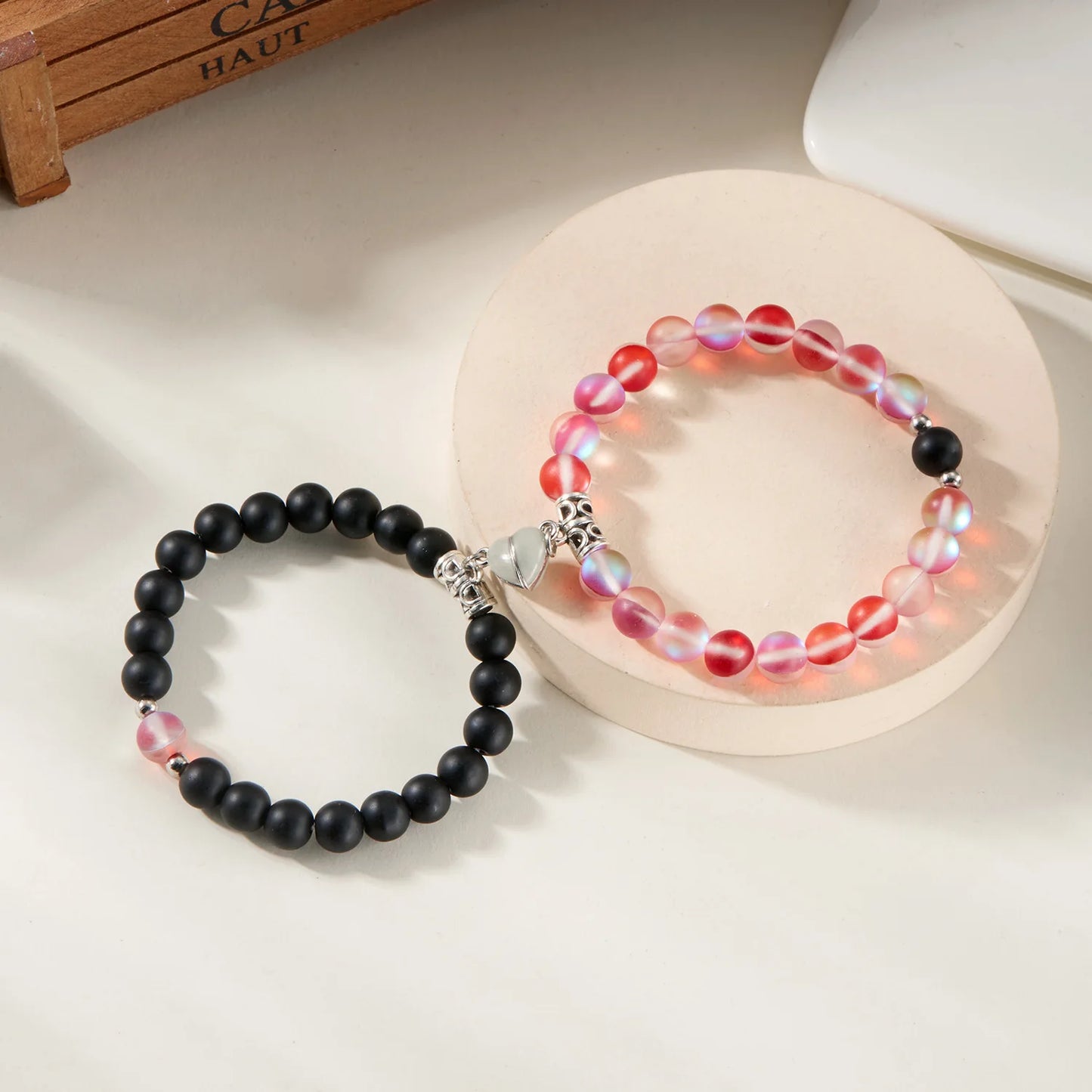 Bracciale di Coppia Magnetico Luminoso – Cuore che Brilla